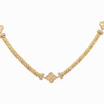 14k Yellow Gold Byzantine with Flowers Necklaces - Miral Jewelry