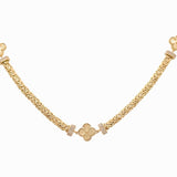 14k Yellow Gold Byzantine with Flowers Necklaces - Miral Jewelry
