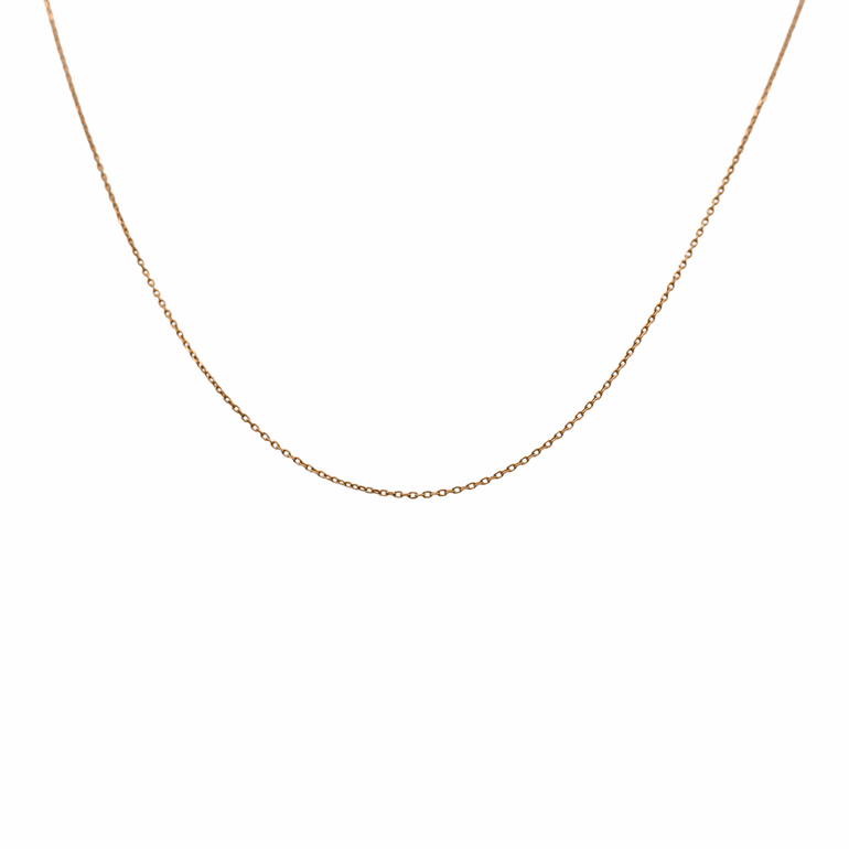 14K Yellow Gold Cable Link Chain 17" - Miral Jewelry