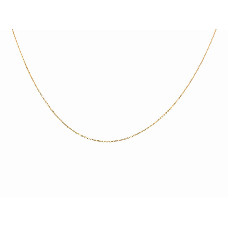 14K Yellow Gold Cable Chain 1mm, 16in, 1.5 g