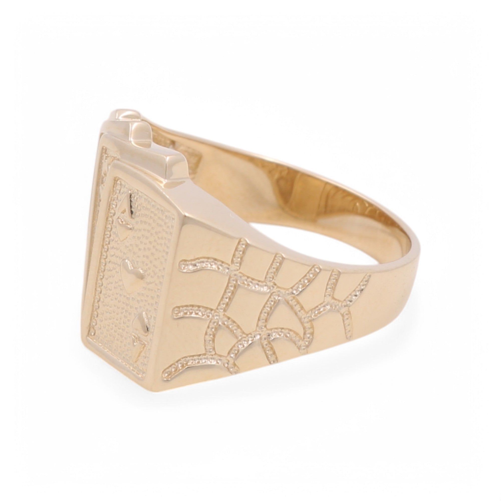 14k Yellow Gold Cards Fashion Ring - Miral Jewelry