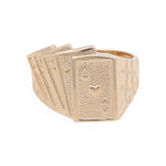14k Yellow Gold Cards Fashion Ring - Miral Jewelry