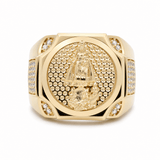 14k Yellow Gold Caridad del Cobre Fashion Men's Ring - Miral Jewelry