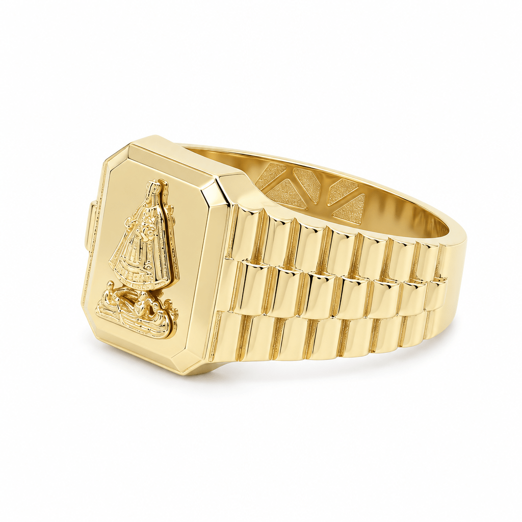 14K Yellow Gold Men's Caridad del Cobre Ring – view 2
