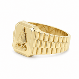 14k Yellow Gold Caridad Del Cobre Fashion Ring Men's - Miral Jewelry