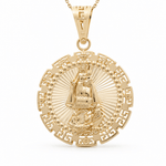 14K Yellow Gold Caridad del Cobre Medal Pendant - Miral Jewelry
