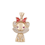 14K Yellow Gold Cat Pendant - Miral Jewelry