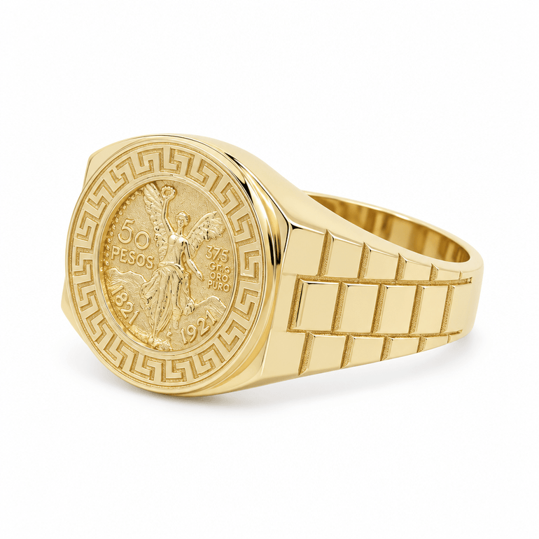 14k Yellow Gold Centenary Fashion Ring Men's - Miral Jewelry