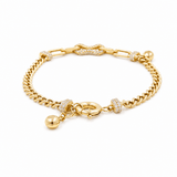 14K Yellow Gold Charms Bracelet Women's - Miral Jewelry