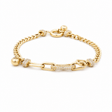 14K Yellow Gold Charms Bracelet Women's - Miral Jewelry