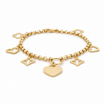 14K Yellow Gold Charms Bracelet Women's - Miral Jewelry
