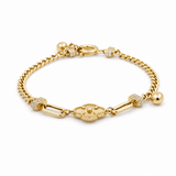 14K Yellow Gold Charms Bracelet Women's - Miral Jewelry