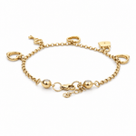 14K Yellow Gold Charms Bracelet Women's - Miral Jewelry