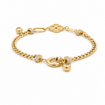 14K Yellow Gold Charms Bracelet Women's - Miral Jewelry