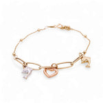 14K Yellow Gold Charms Bracelet Women's - Miral Jewelry
