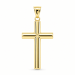 14K Yellow Gold Classic Polished Cross Pendant – 2.2 g - Miral Jewelry