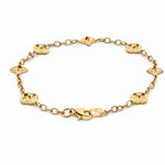 14K Yellow Gold Clovers Bracelet Women's - Miral Jewelry