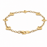 14K Yellow Gold Clovers Bracelet Women's - Miral Jewelry