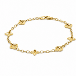 14K Yellow Gold Clovers Bracelet Women's - Miral Jewelry