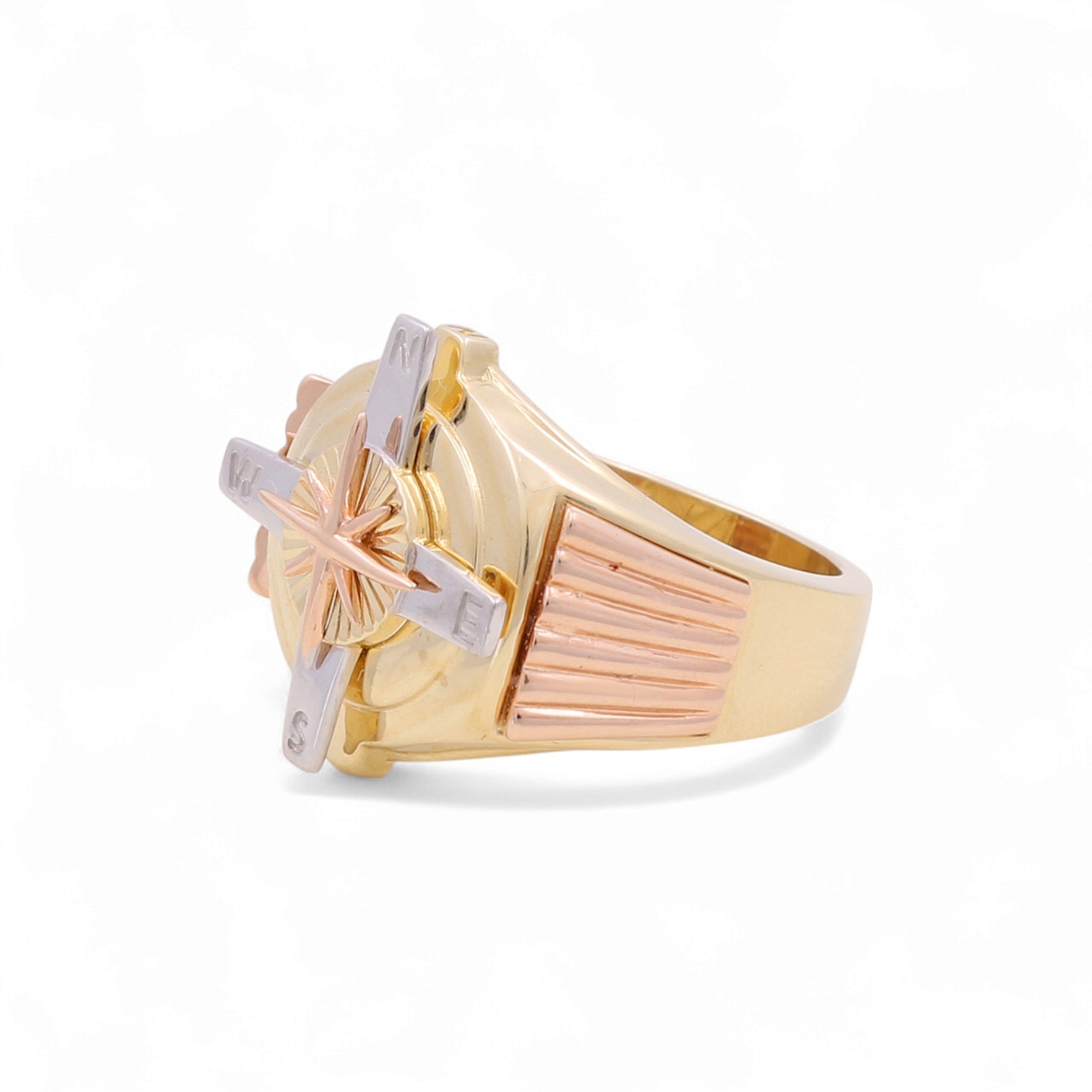 14k Yellow Gold Compass Fashion Ring - Miral Jewelry