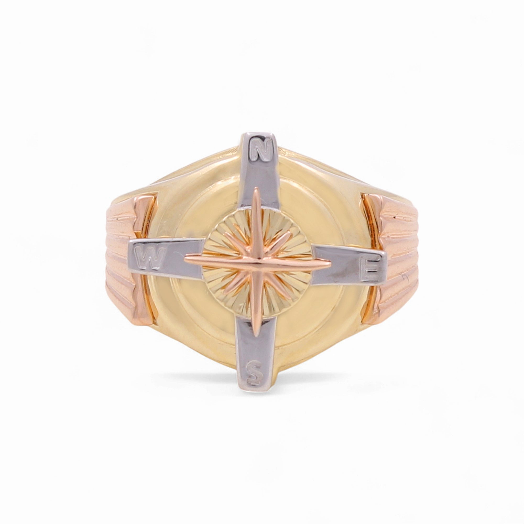14k Yellow Gold Compass Fashion Ring - Miral Jewelry