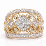 14k Yellow Gold Contemporary Diamond Fashion Ring - Miral Jewelry