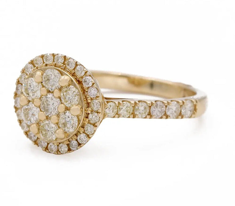 14K Yellow Gold Contemporary Diamond Ring - Miral Jewelry