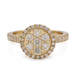 14K Yellow Gold Contemporary Diamond Ring - Miral Jewelry