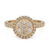 14K Yellow Gold Contemporary Diamond Ring - Miral Jewelry