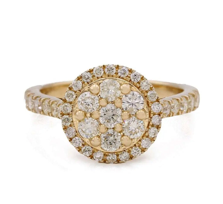 14K Yellow Gold Contemporary Diamond Ring - Miral Jewelry