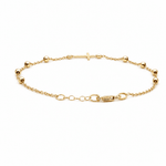 14K Yellow Gold Cross Bracelet Women's - Miral Jewelry