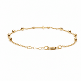 14K Yellow Gold Cross Bracelet Women's - Miral Jewelry