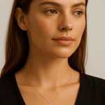 14k Yellow Gold Cross Diamond Necklace with 0.91 Tw Round Diamonds - Miral Jewelry