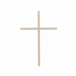 14k Yellow Gold Cross Diamond Women's Pendant with 0.18Tw Round Diamond - Miral Jewelry