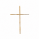 14k Yellow Gold Cross Diamond Women's Pendant with 0.18Tw Round Diamond - Miral Jewelry