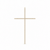 14k Yellow Gold Cross Diamond Women's Pendant with 0.24Tw Square Cushion Diamond - Miral Jewelry