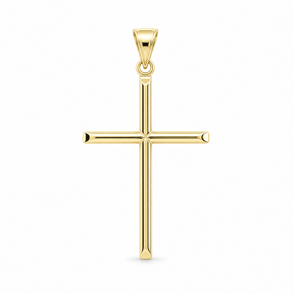 14K Yellow Gold Slim Polished Cross Pendant 0.7 g