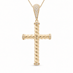 14K Yellow Gold Cross Pendant - Miral Jewelry