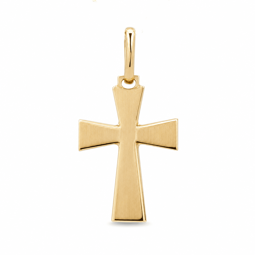14K Yellow Gold Cross Pendant - Miral Jewelry