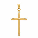 14K Yellow Gold Cross Pendant - Miral Jewelry