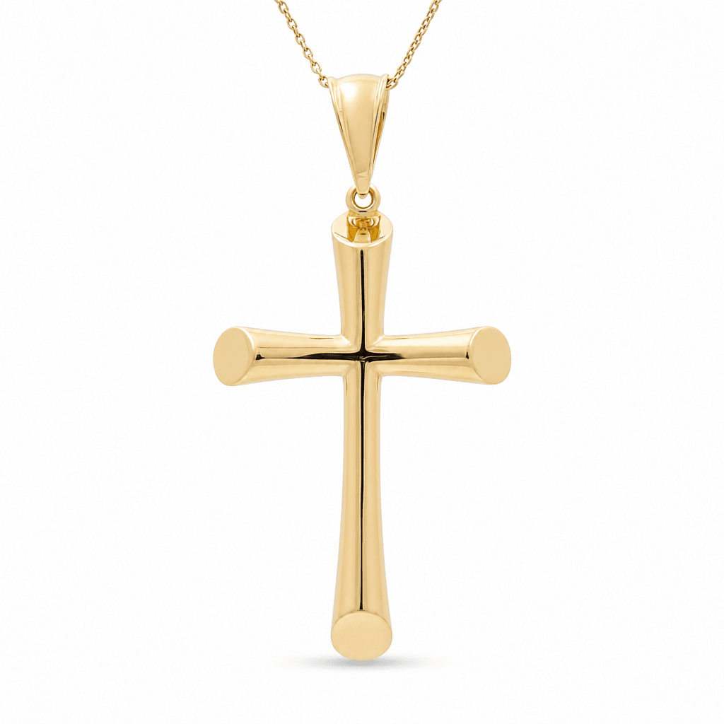 14K Yellow Gold Cross Pendant - Miral Jewelry
