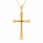 14K Yellow Gold Cross Pendant - Miral Jewelry