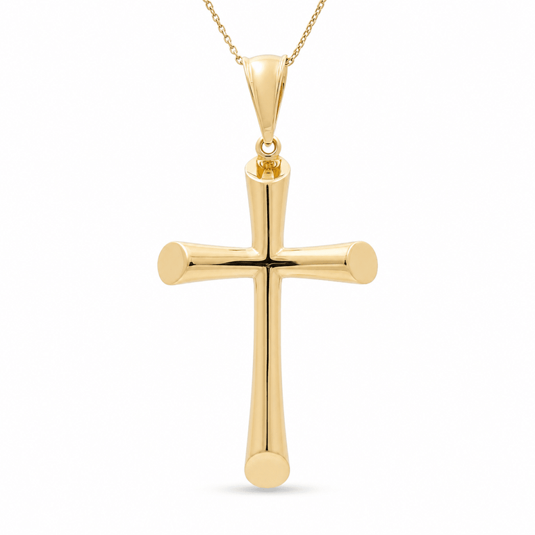 14K Yellow Gold Cross Pendant - Miral Jewelry