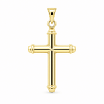 14K Yellow Gold Polished Cross Pendant with Rounded Ends 1.1 g