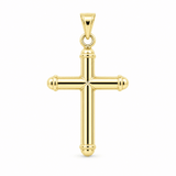 14K Yellow Gold Polished Cross Pendant with Rounded Ends 1.1 g