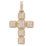 14K Yellow Gold Cross Pendant with Diamonds - Miral Jewelry