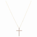 14K Yellow Gold Cross with Cz Necklace - Miral Jewelry