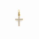 14K Yellow Gold Cross With CZ Pendant - Miral Jewelry