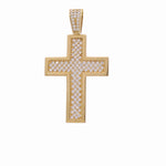 14K Yellow Gold Cross with Cz Pendant - Miral Jewelry
