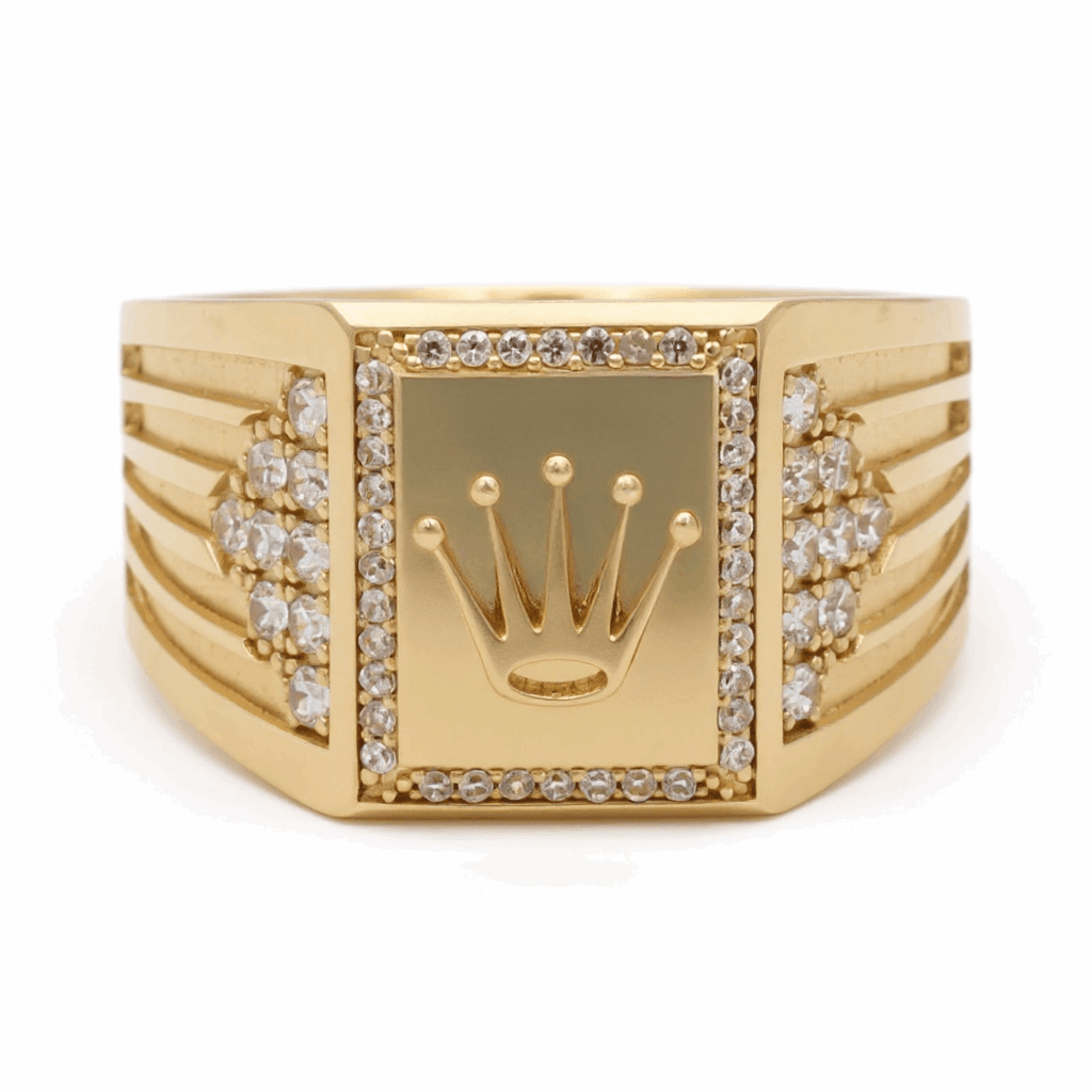 14k Yellow Gold Crown Fashion Ring - Miral Jewelry